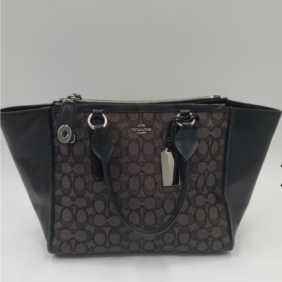 Coach Handbags - Coach Black and Brown Signature Tote Bag